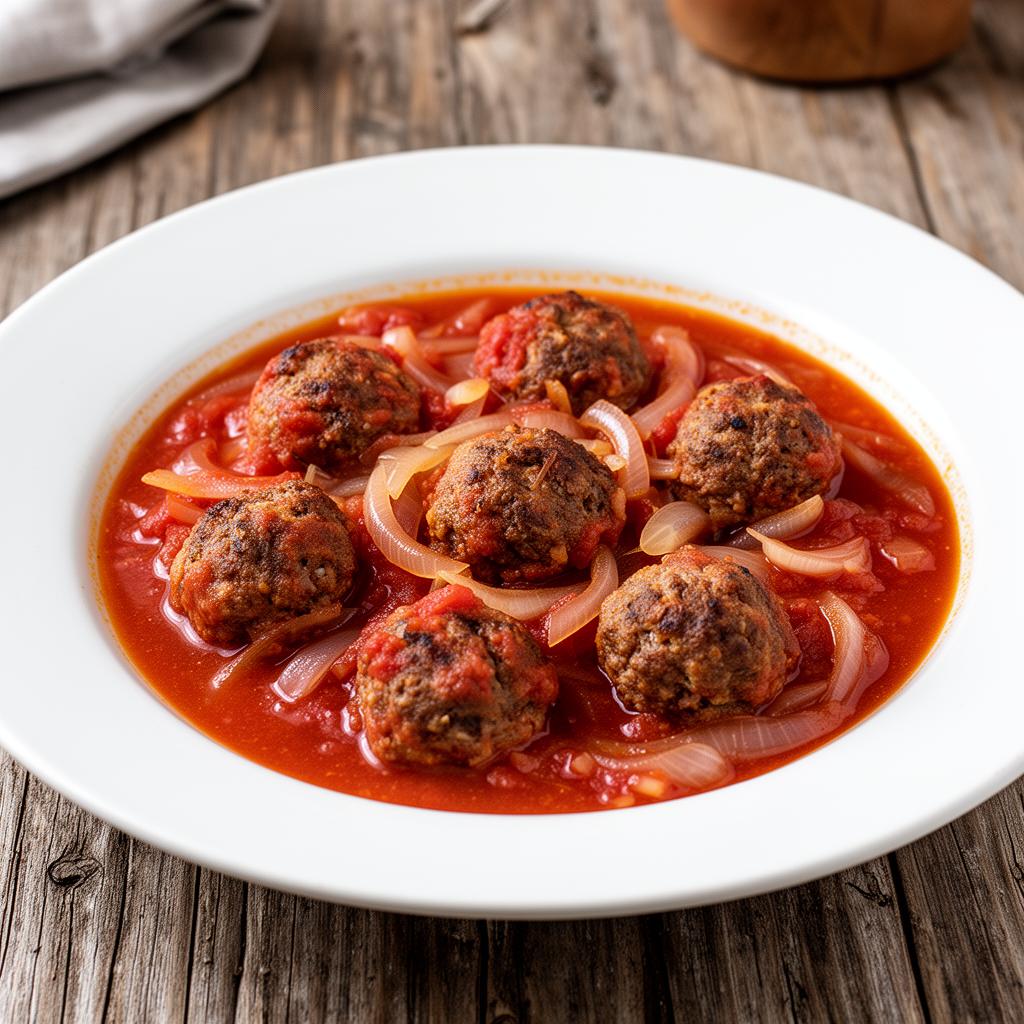 Albóndigas estofadas con salsa de tomate