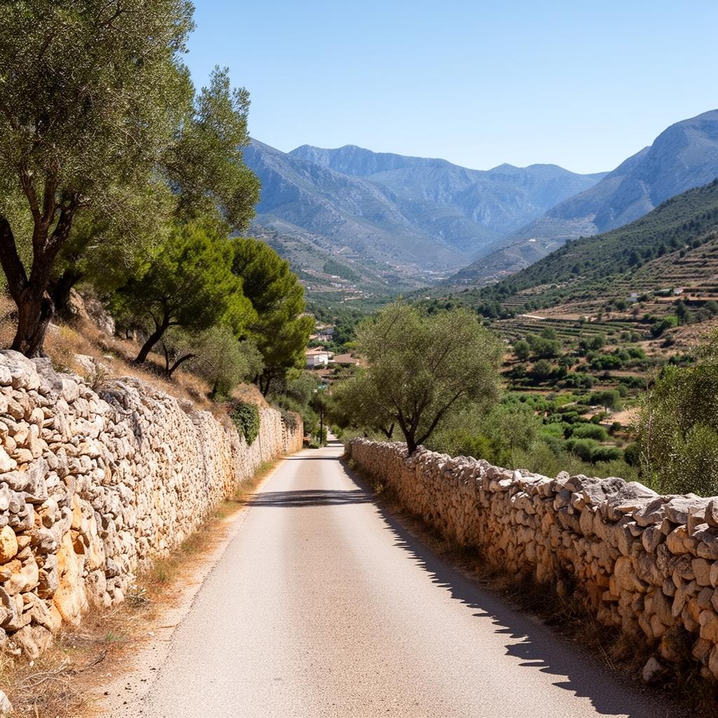 Carretera de montaña camino al restaurante